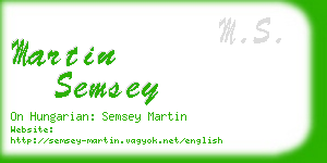 martin semsey business card